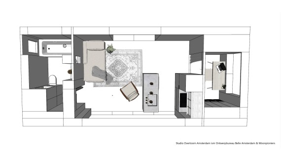 Skica Tiny House (© Woonpioniers)