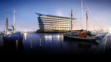 With a beautiful view of the Öresund see gate between Kopenhagen and Malmö: the new headquarters of Ferring Pharmaceuticals (©Foster&Partners)